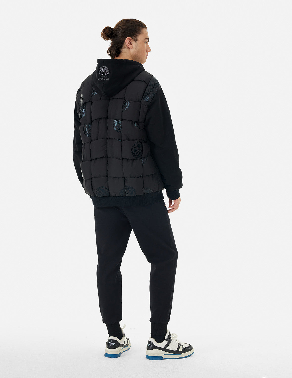 家紋プリント ルーズフィット パッド ボンバージャケット