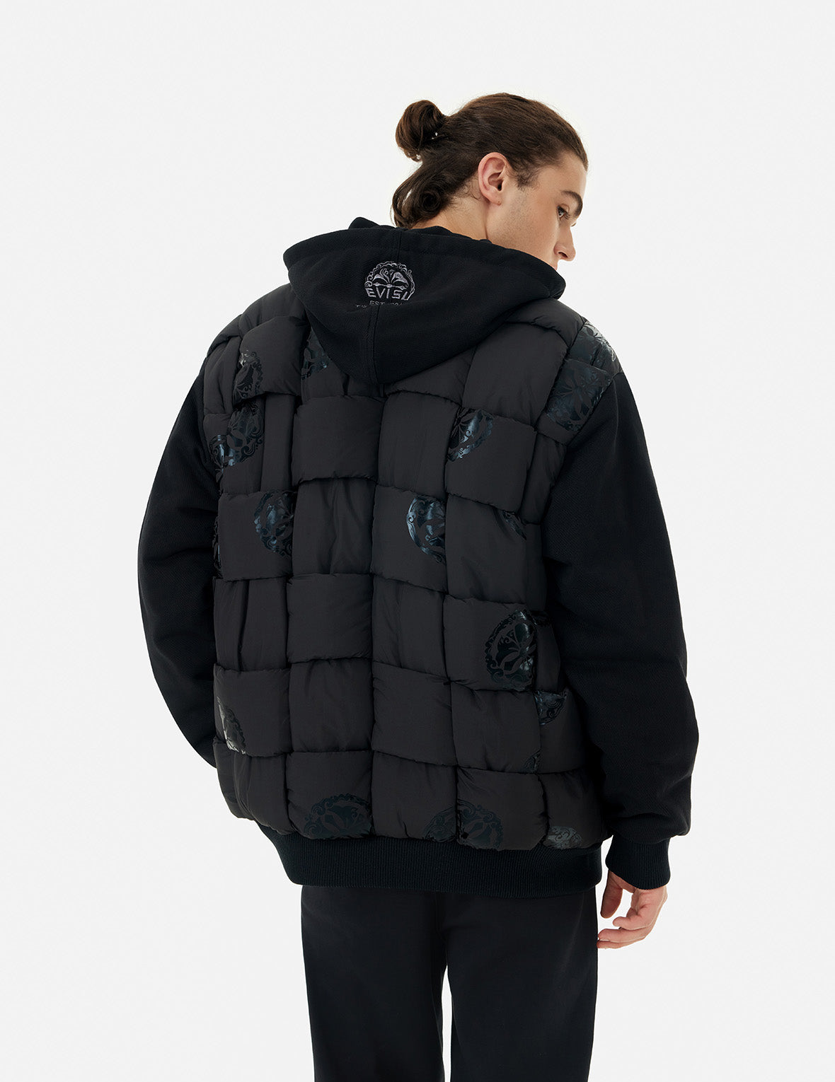 家紋プリント ルーズフィット パッド ボンバージャケット