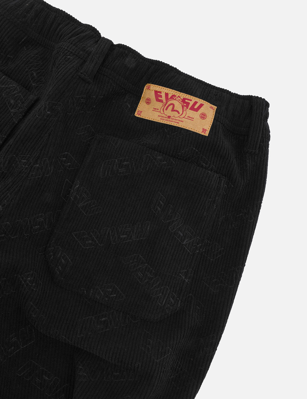 オールオーバー EVISU デボスプリントとカモメ刺繍 リラックス フィット ウーブン ジョガー