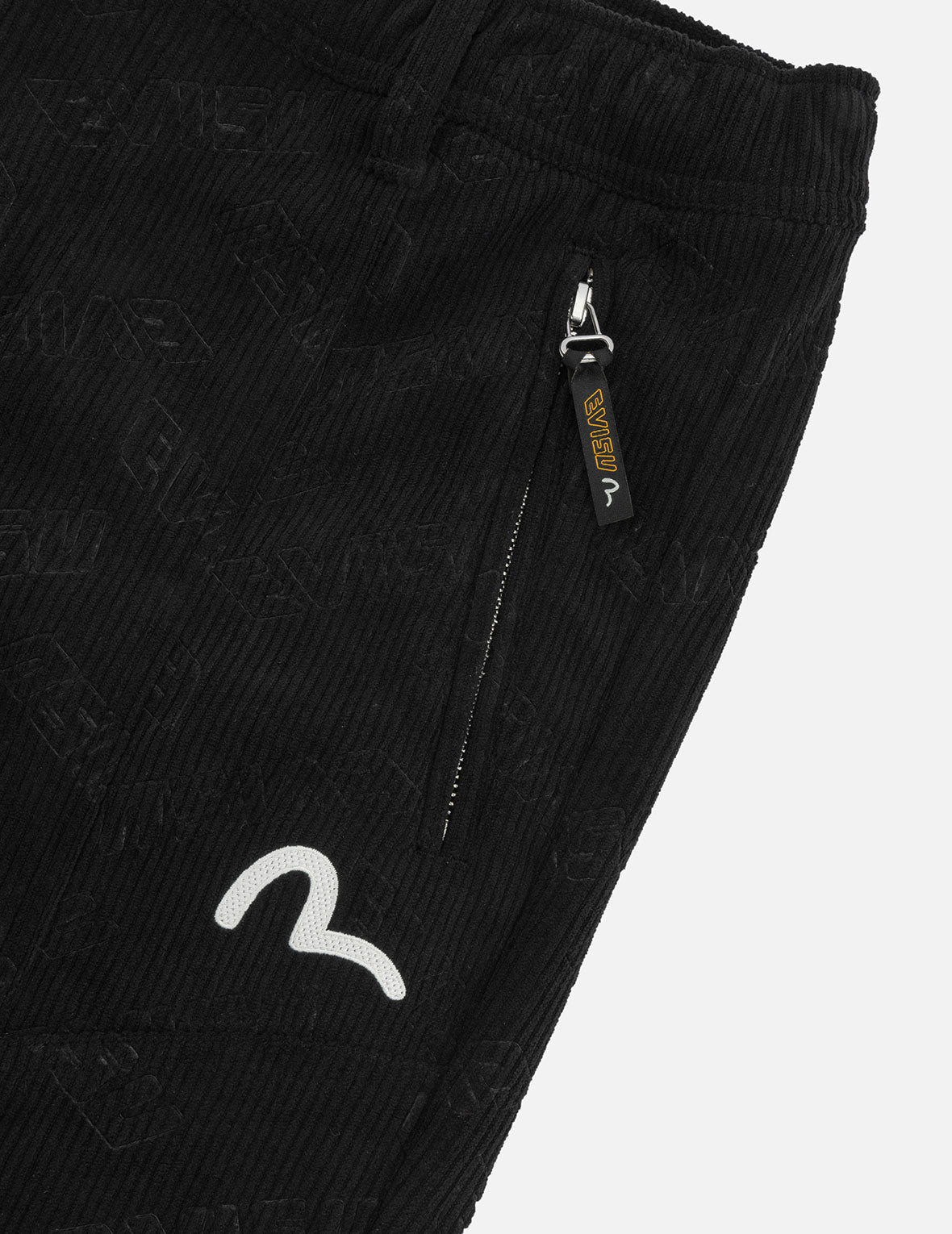 オールオーバー EVISU デボスプリントとカモメ刺繍 リラックス フィット ウーブン ジョガー