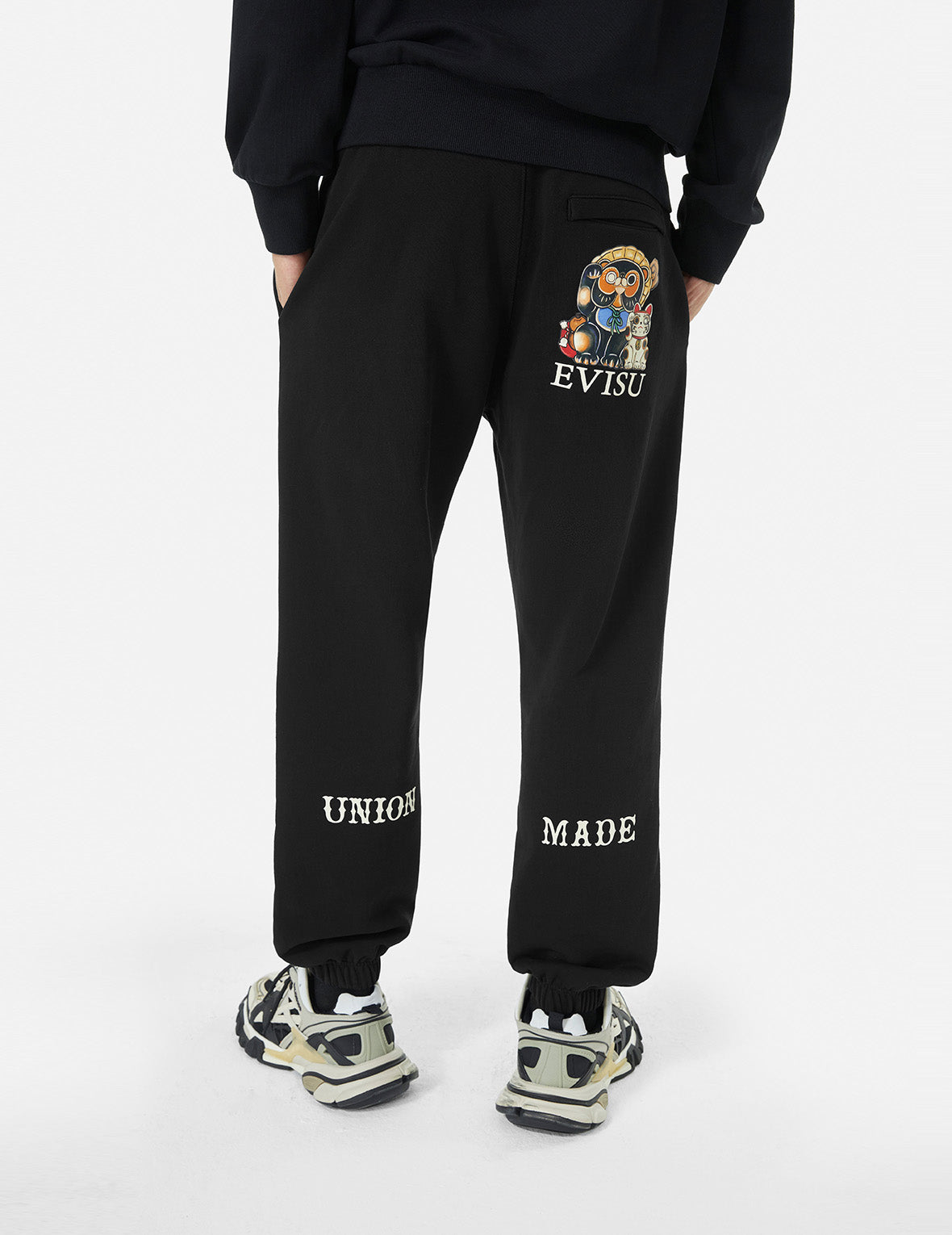 Tanuki Print Straight Fit Sweatpants