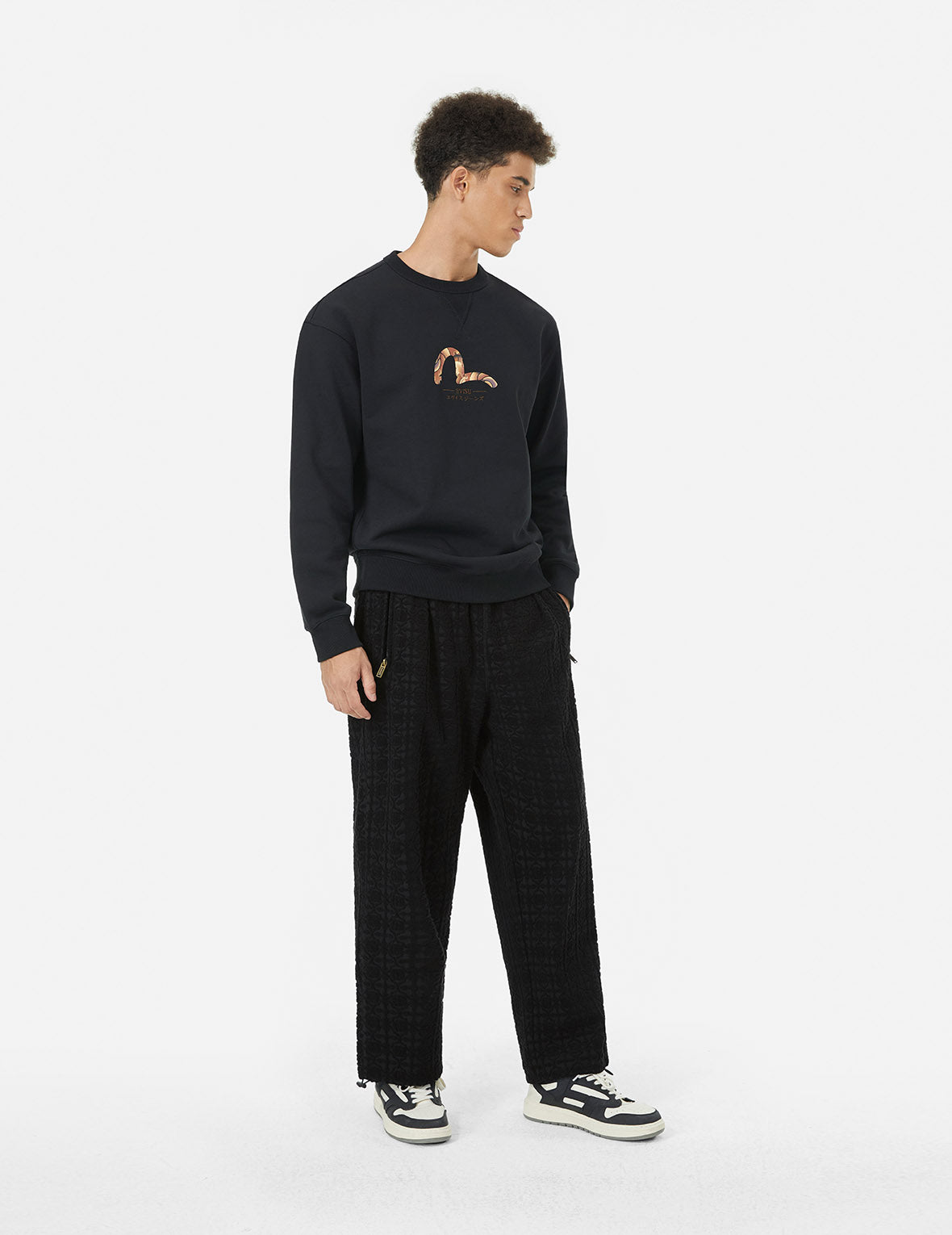オールオーバー 家紋 ジャカード リラックス フィット スウェットパンツ