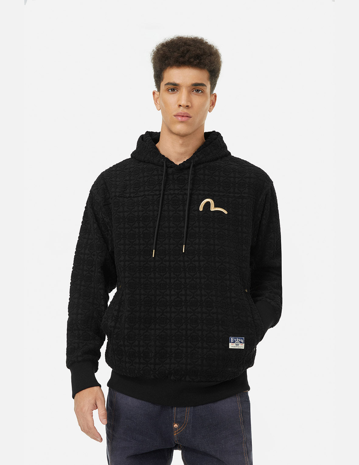 Seagull Embrodiery and Kamon Jacquard Relax Fit Hoodie