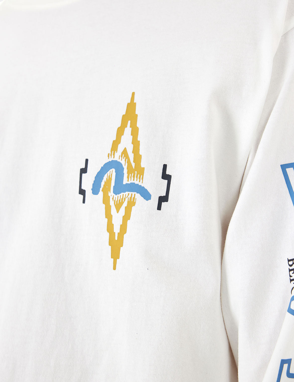 だるまとロゴプリントファッションフィット長袖Tシャツ