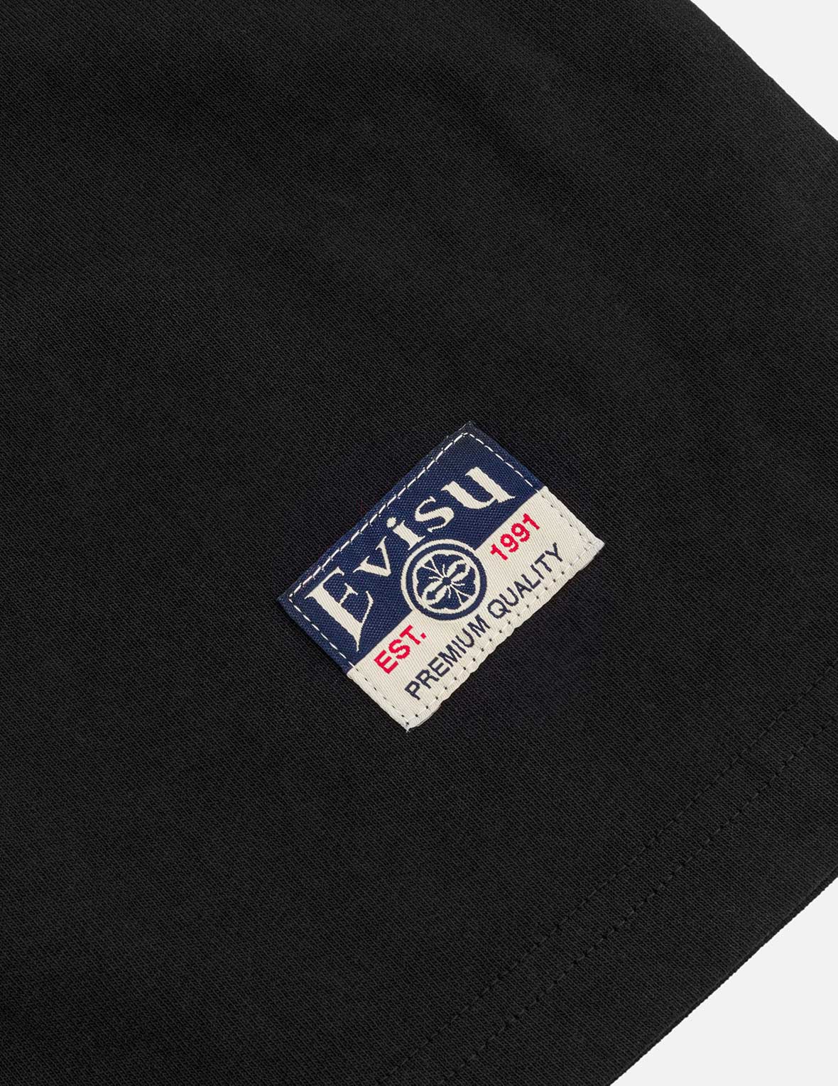 ロゴと忍者だるま大黒プリントルーズフィットTシャツ