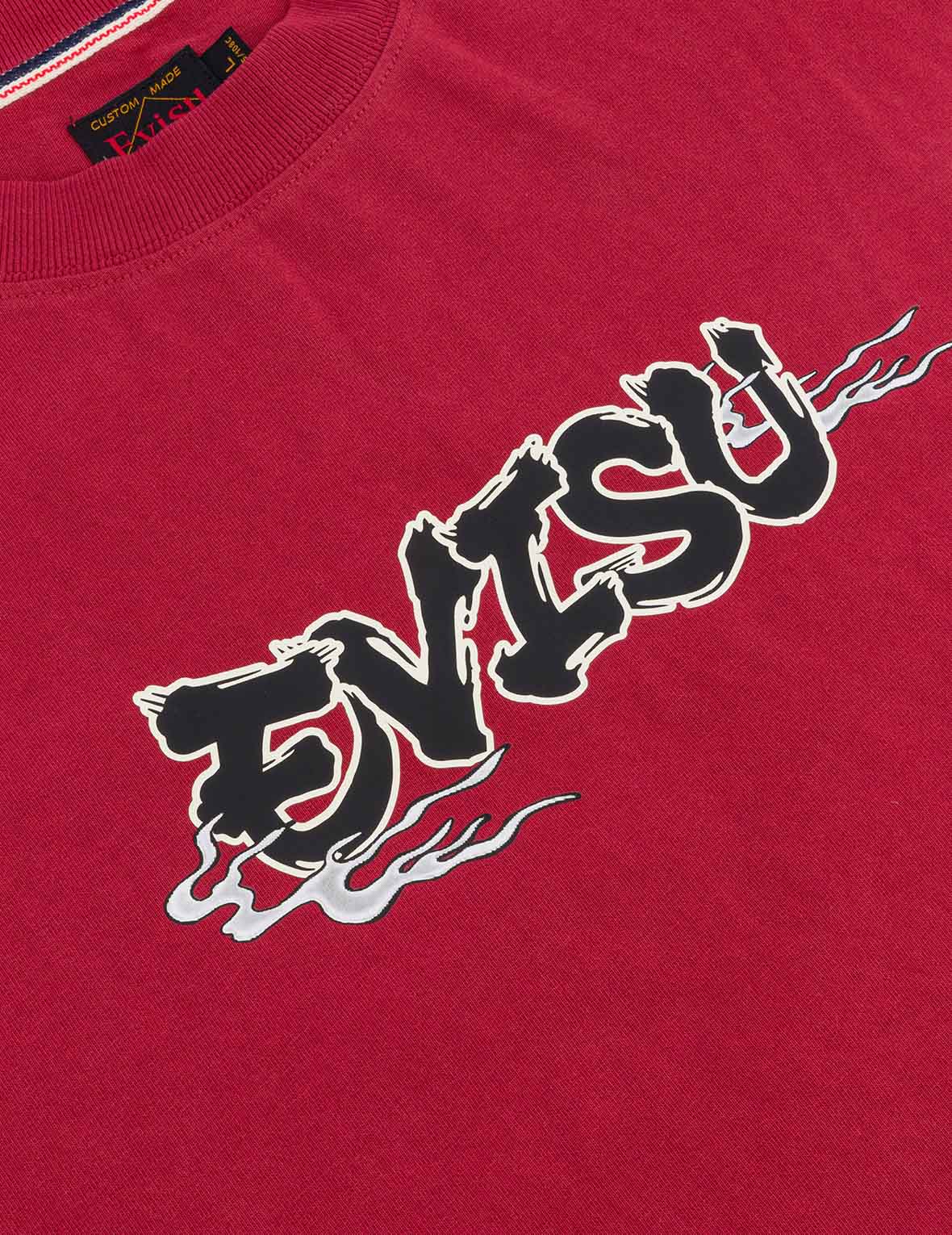 ロゴと忍者だるま大黒プリントルーズフィットTシャツ