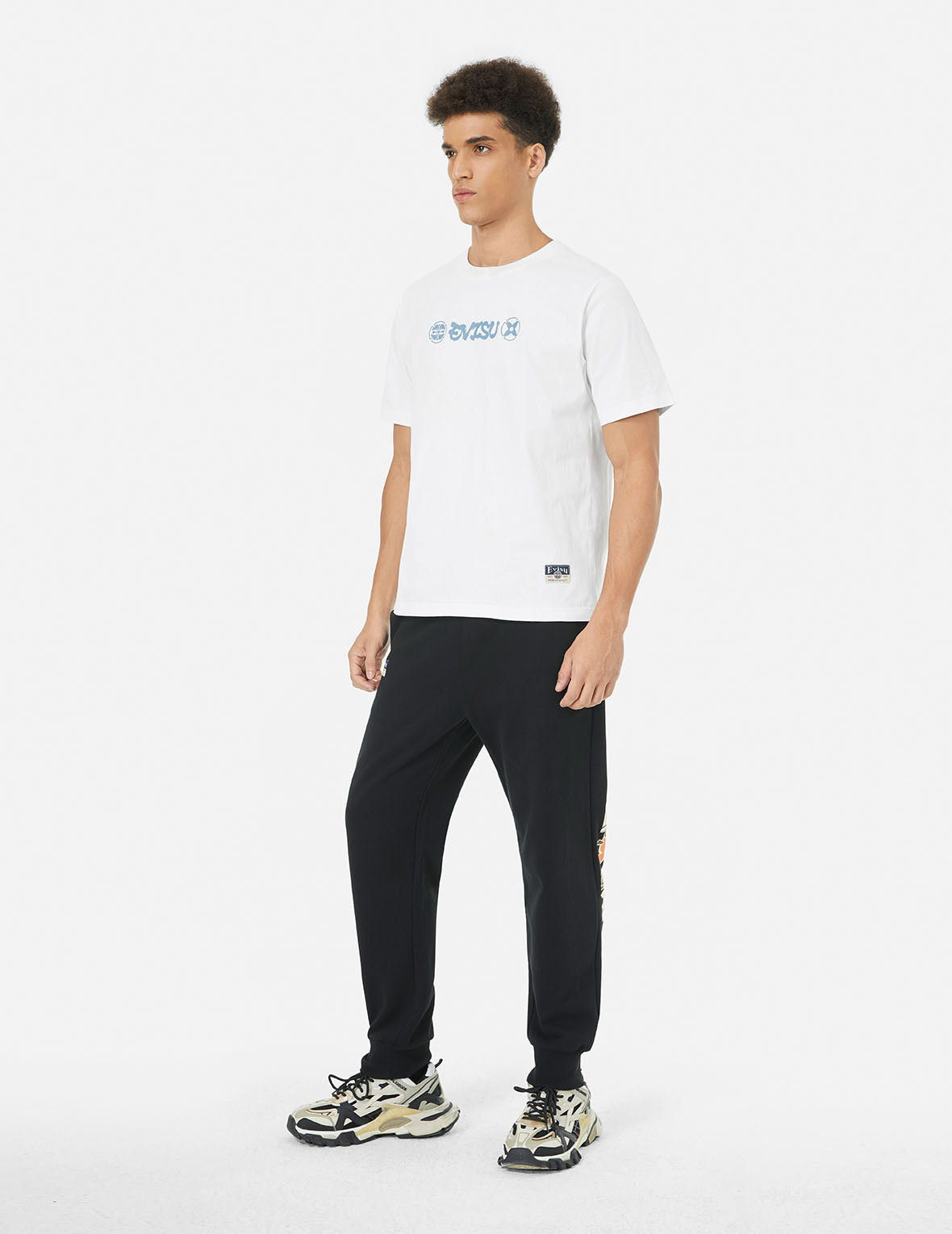 Ninja Daruma and Logo Prints Regular Fit T-shirt