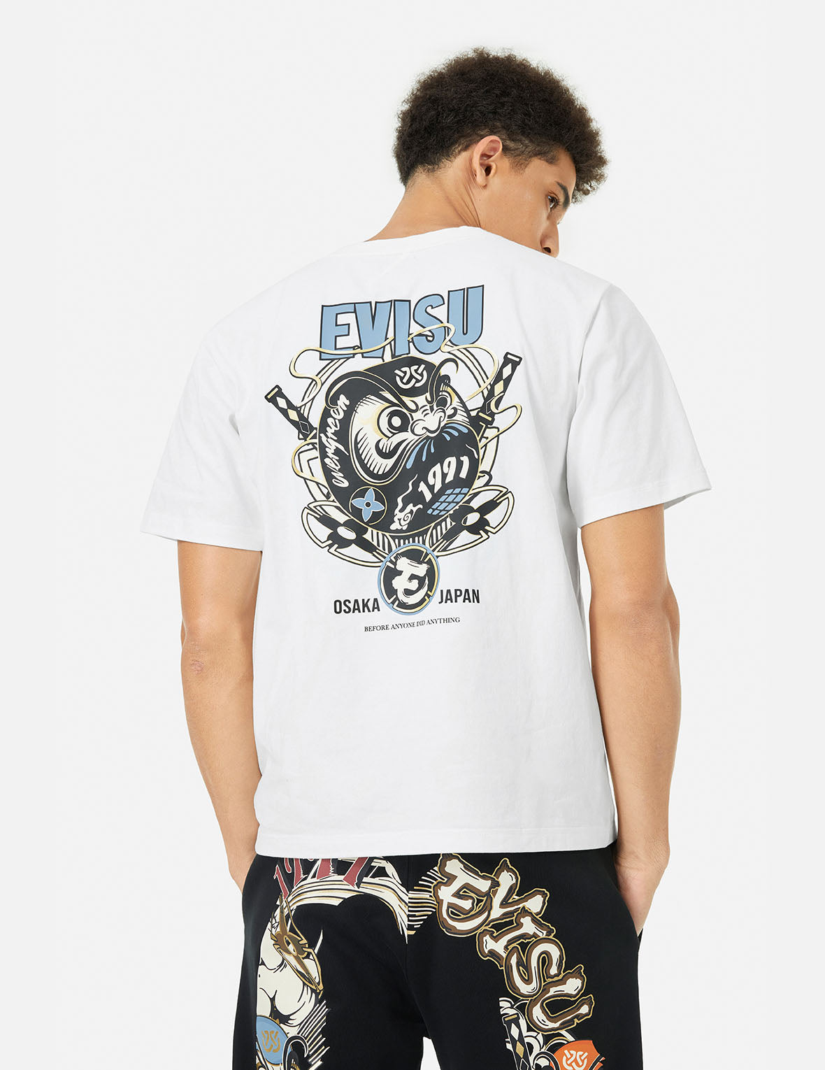 Ninja Daruma and Logo Prints Regular Fit T-shirt