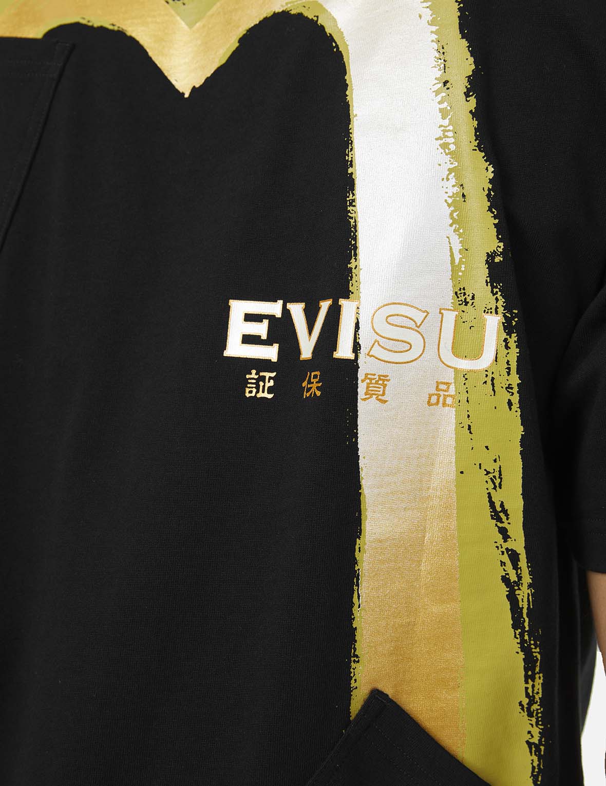 マルチポケットプリントとカモメブラシストローク大黒プリントレギュラーフィットTシャツ