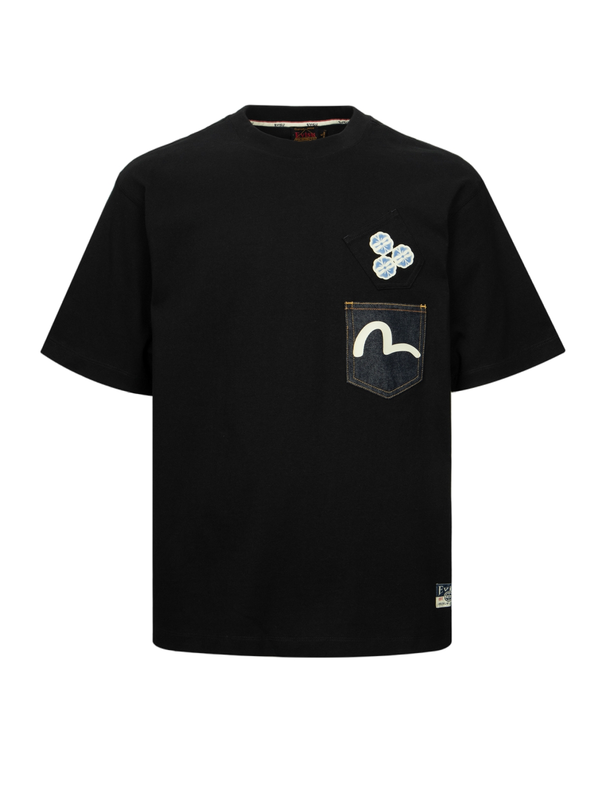 カモメプリントデニムポケットリラックスフィットTシャツ