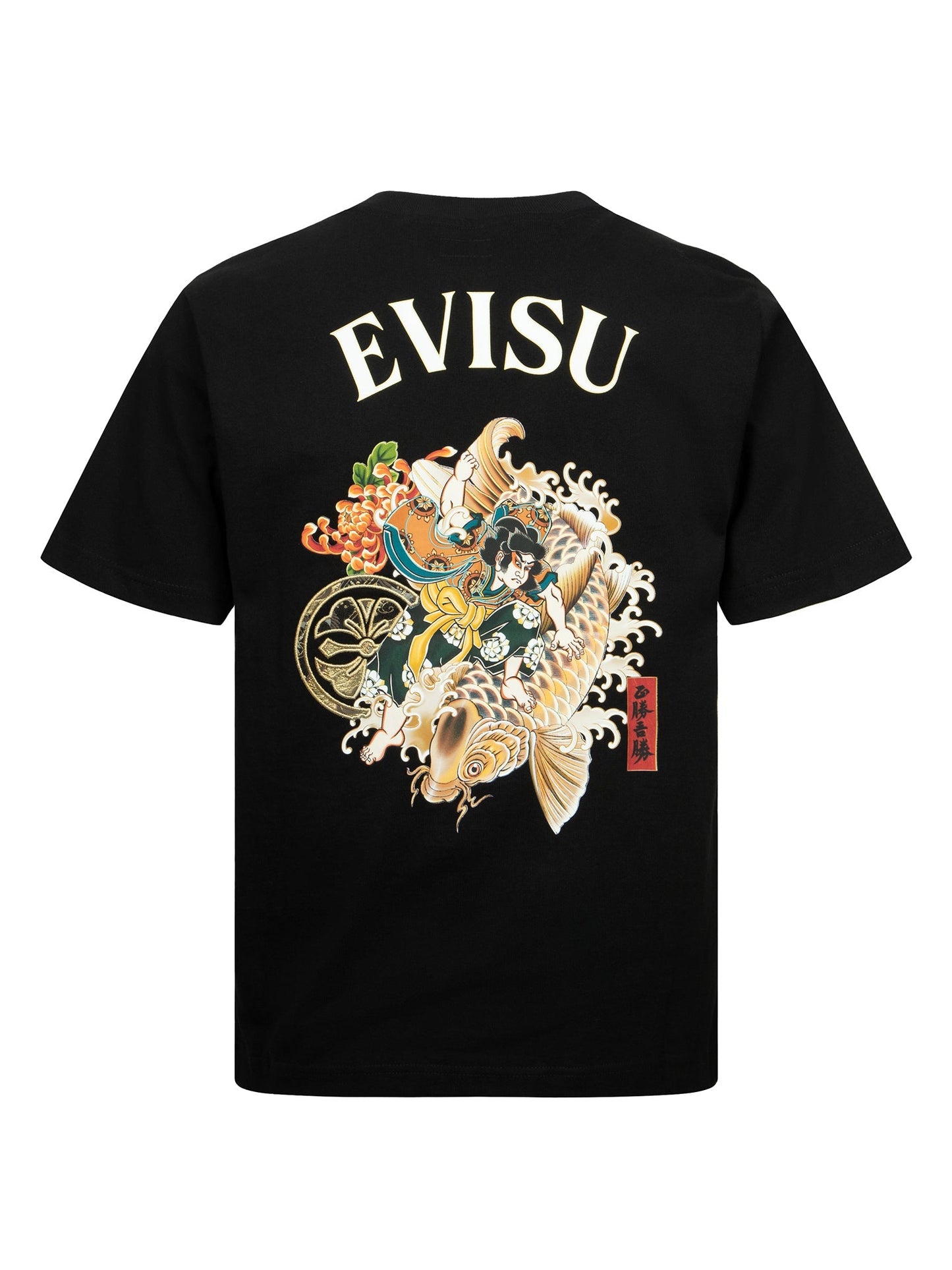 海神プリントとカモメブロケードアップリケレギュラーフィットTシャツ