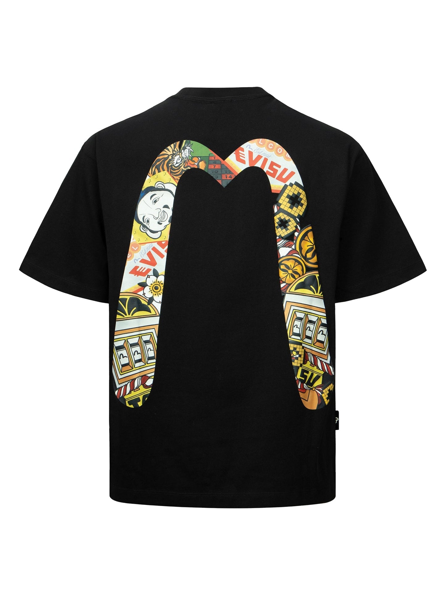 ラッキースロットマシンの大黒プリントリラックスフィットTシャツ