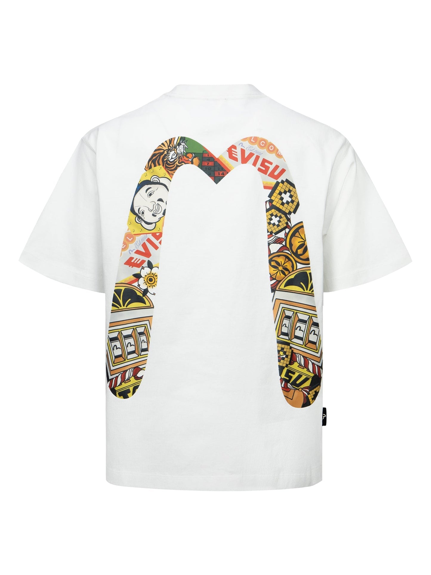ラッキースロットマシンの大黒プリントリラックスフィットTシャツ