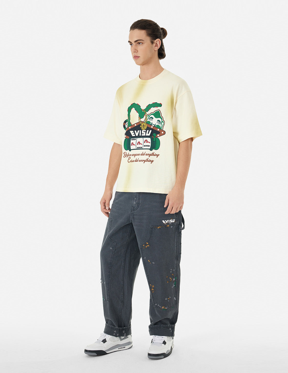 ウォッシュ加工「バーチャルバケーション」プリントリラックスフィットTシャツ