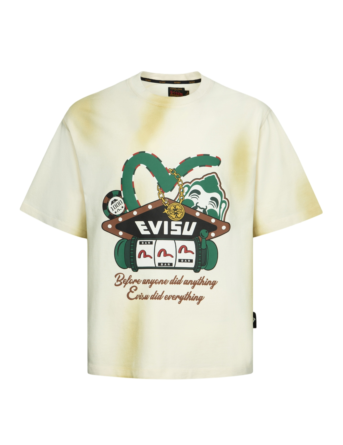ウォッシュ加工「バーチャルバケーション」プリントリラックスフィットTシャツ
