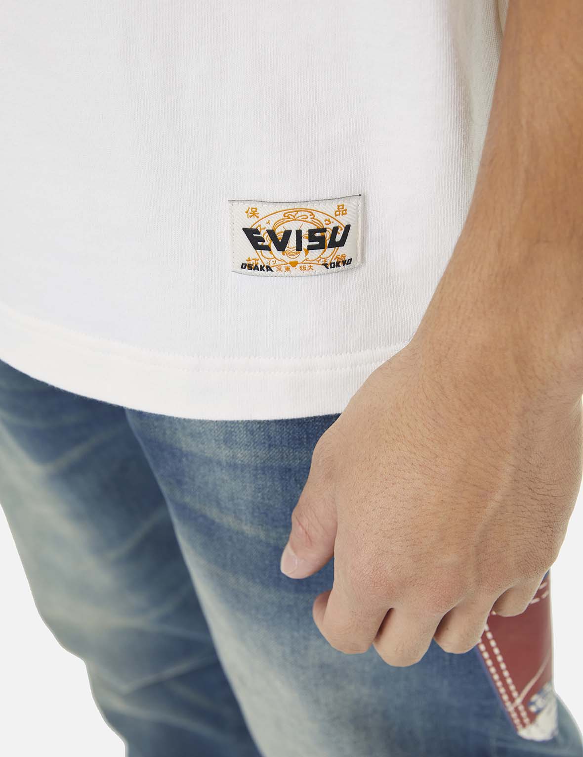 えびすポスターアップリケとカモメ刺繍のTシャツ