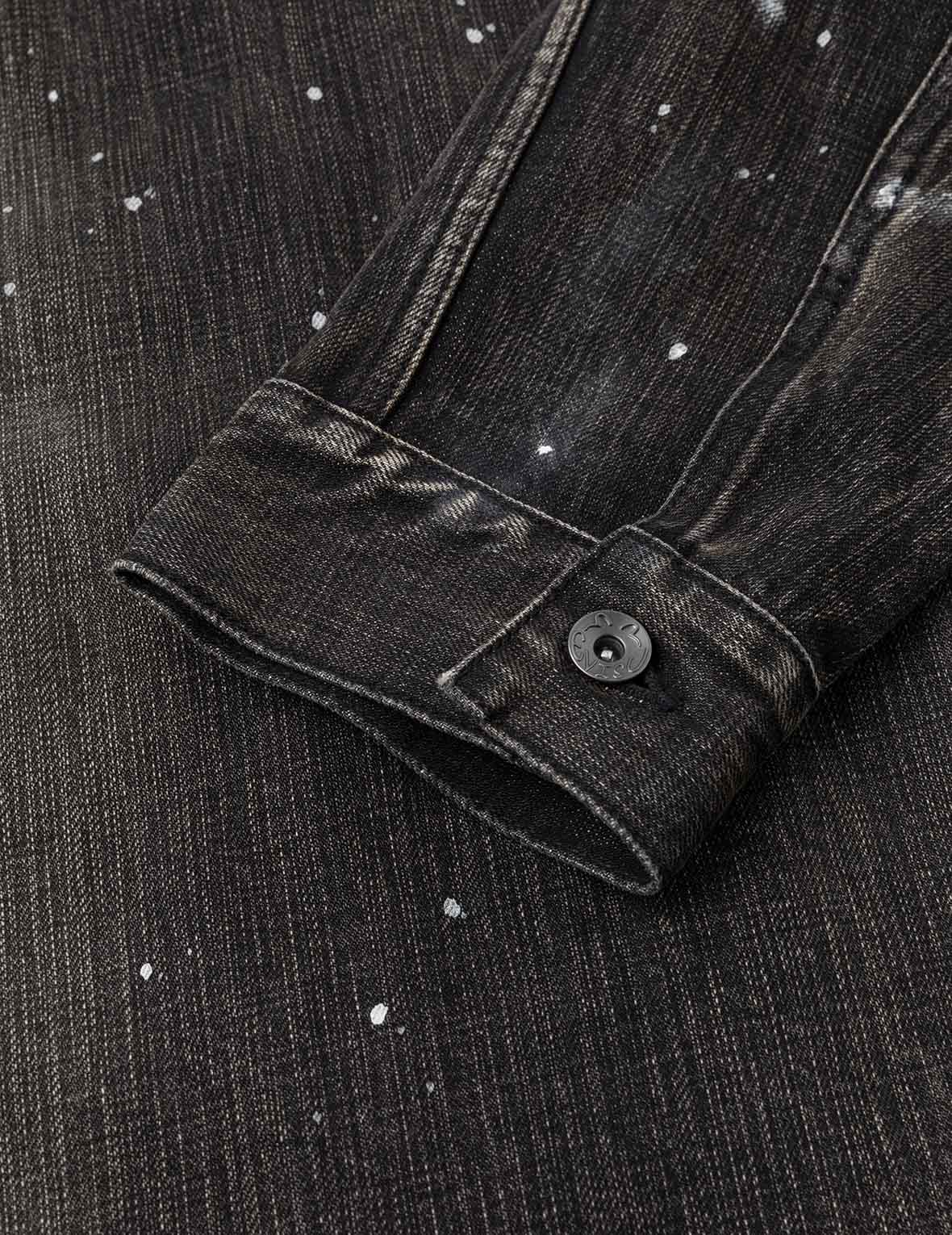 Leather Seagull Appliqué Relax Fit Denim Jacket