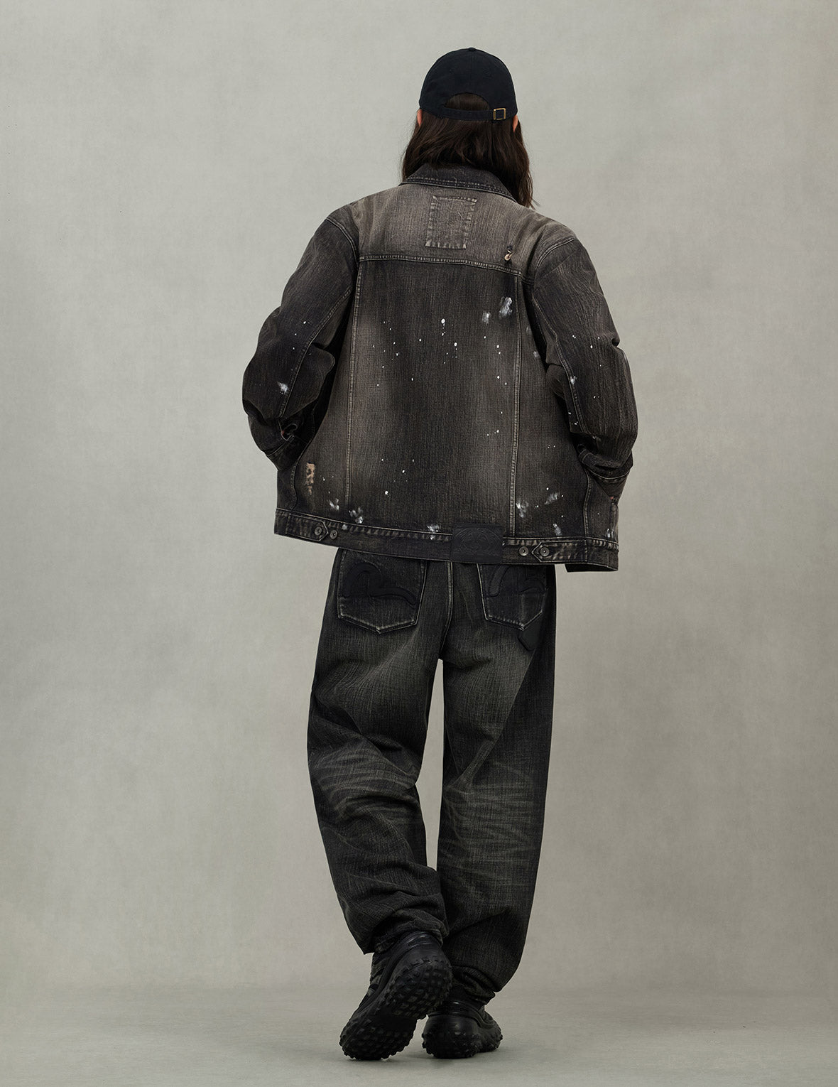 Leather Seagull Appliqué Relax Fit Denim Jacket