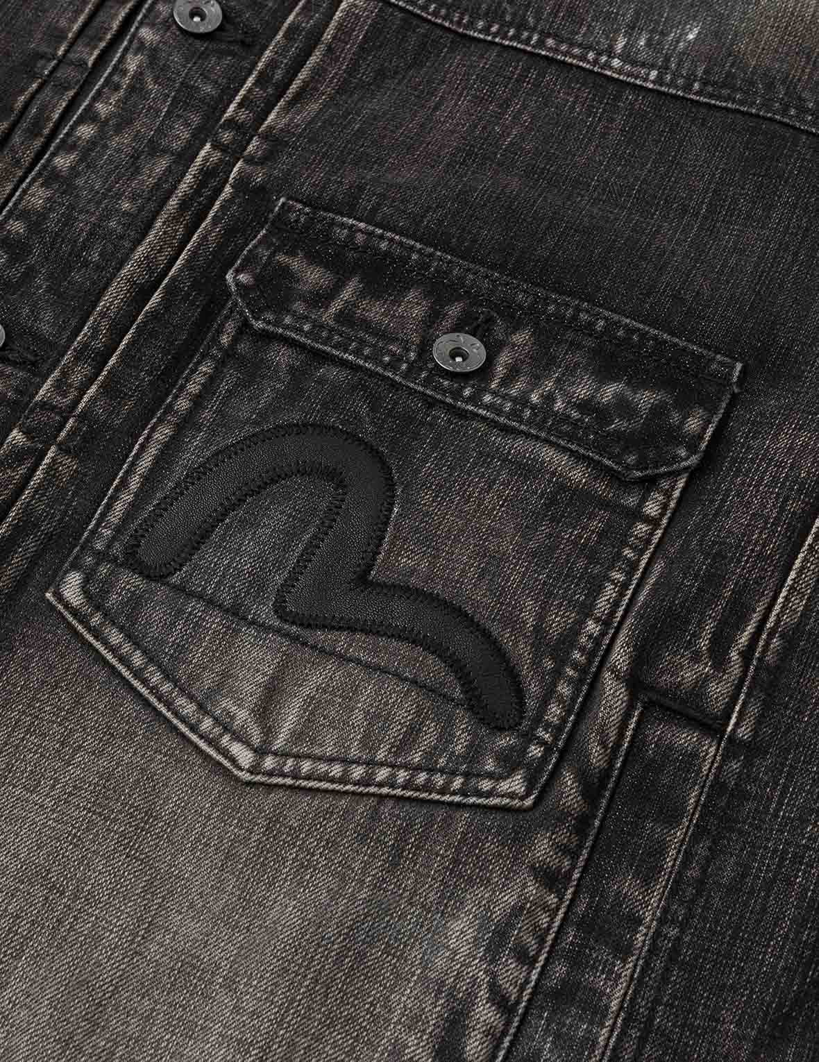 Leather Seagull Appliqué Relax Fit Denim Jacket