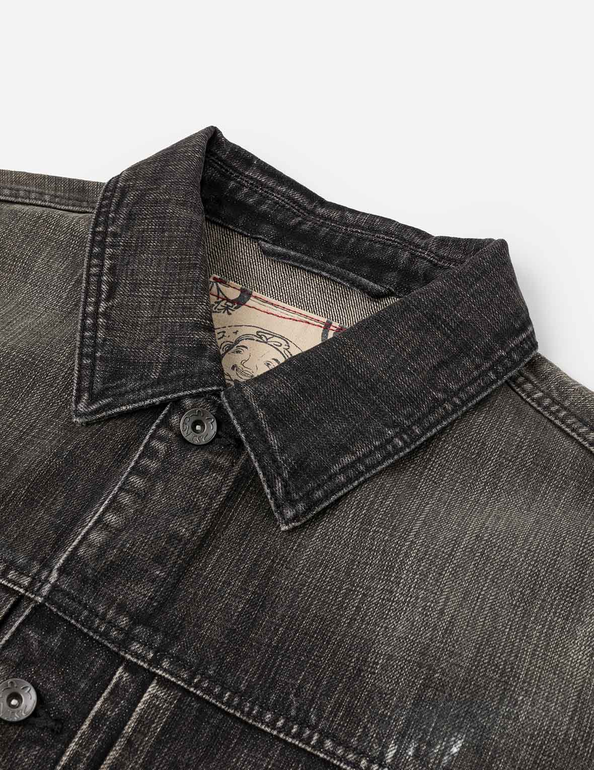 Leather Seagull Appliqué Relax Fit Denim Jacket