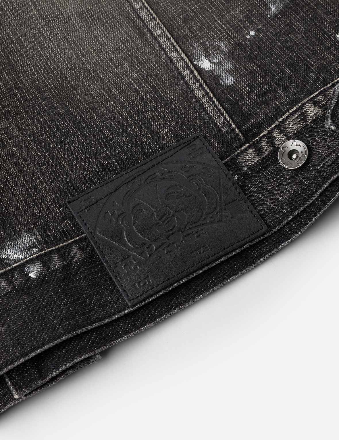 Leather Seagull Appliqué Relax Fit Denim Jacket