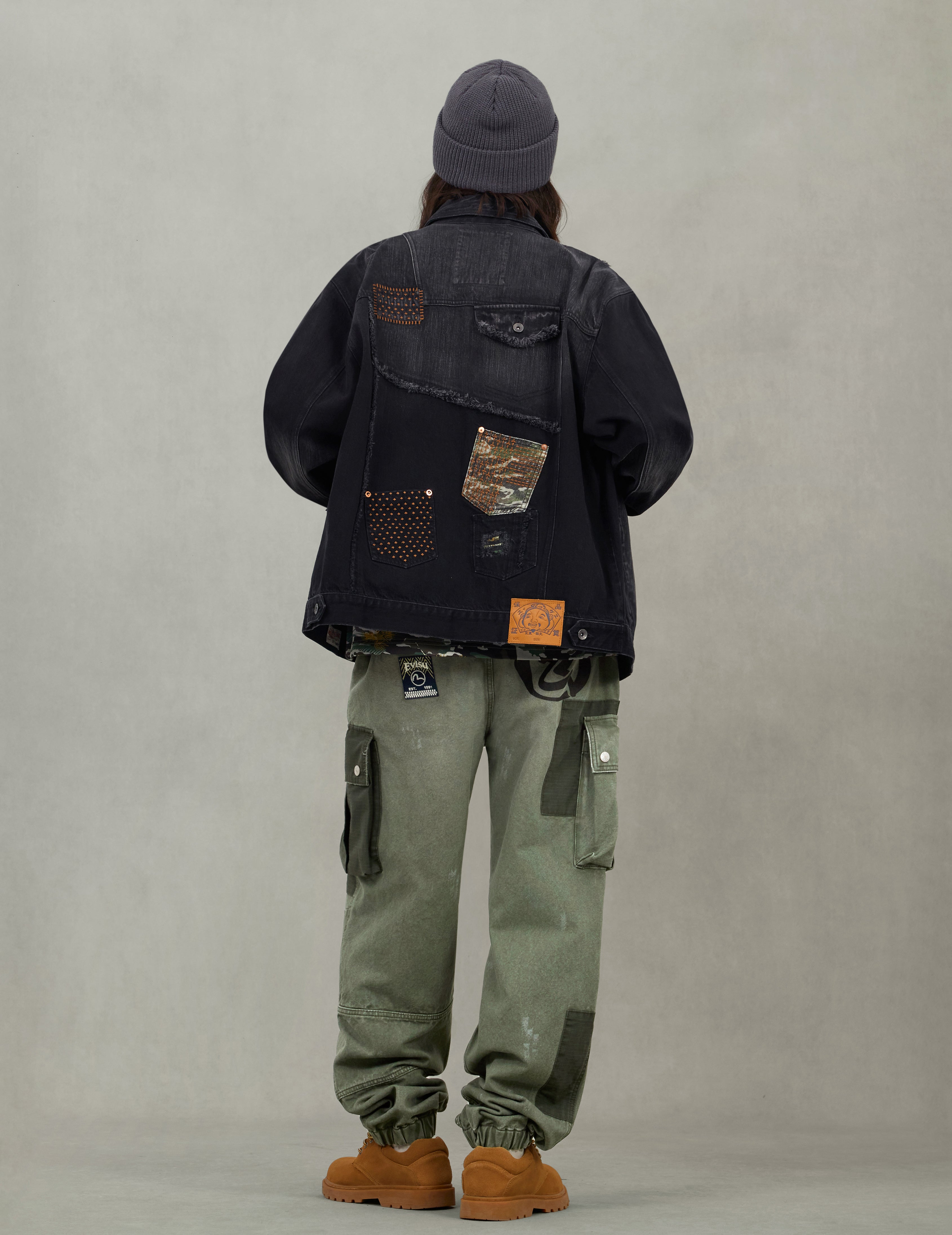 Multi-Pocket Relax Fit Washed Denim Jacket