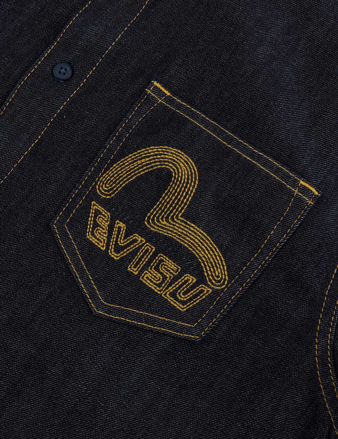 カモメ刺繍 レギュラーフィット デニム長袖シャツ