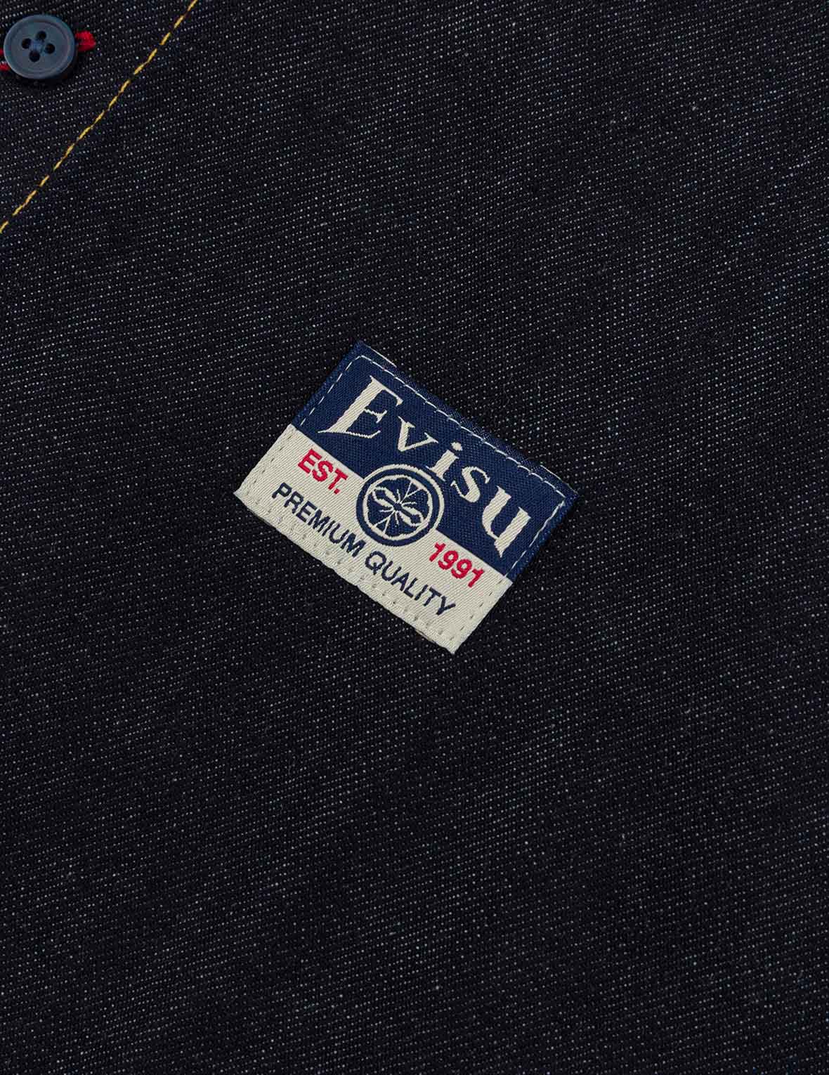 カモメ刺繍 レギュラーフィット デニム長袖シャツ