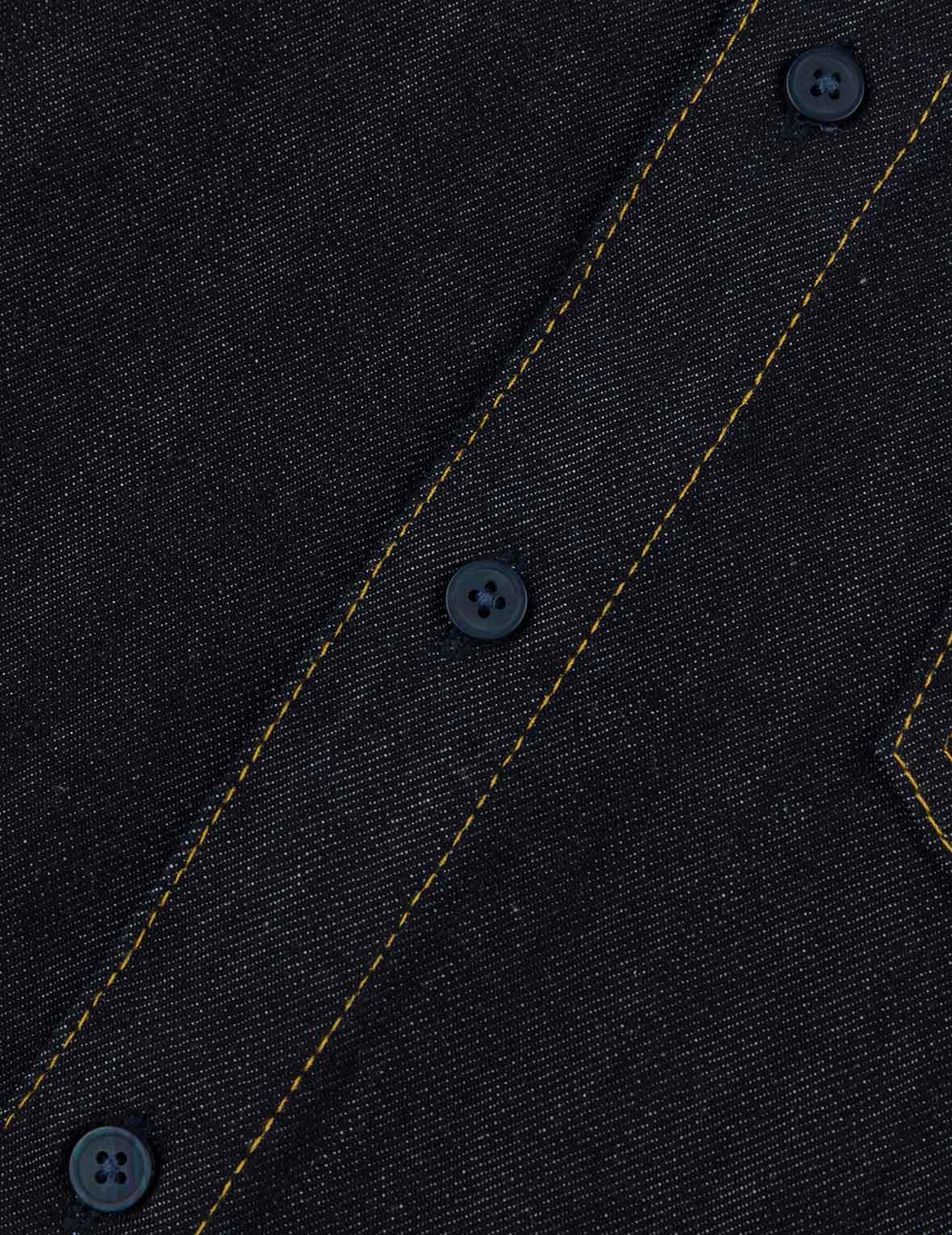 カモメ刺繍 レギュラーフィット デニム長袖シャツ