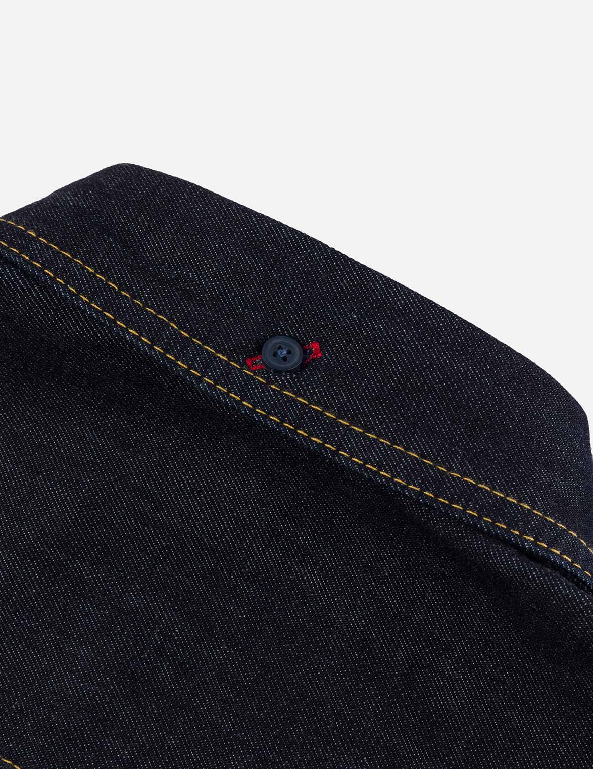 カモメ刺繍 レギュラーフィット デニム長袖シャツ