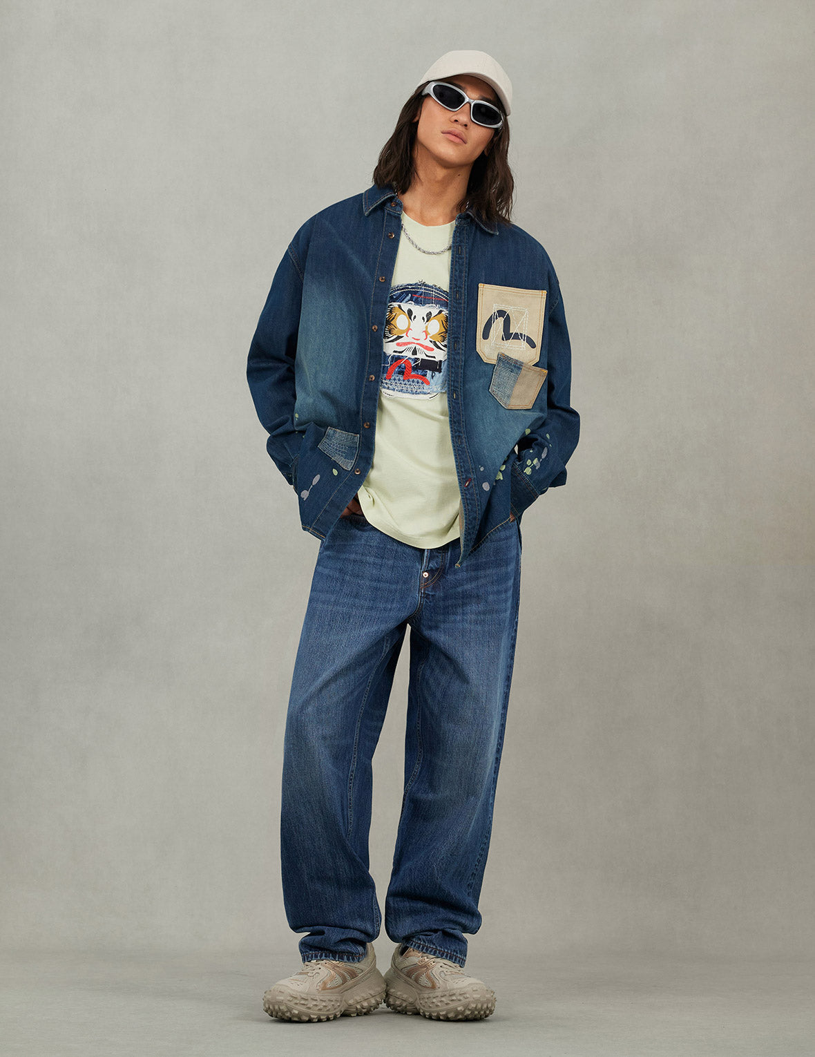 Shshiko Kamon Relax Fit Denim Shirt
