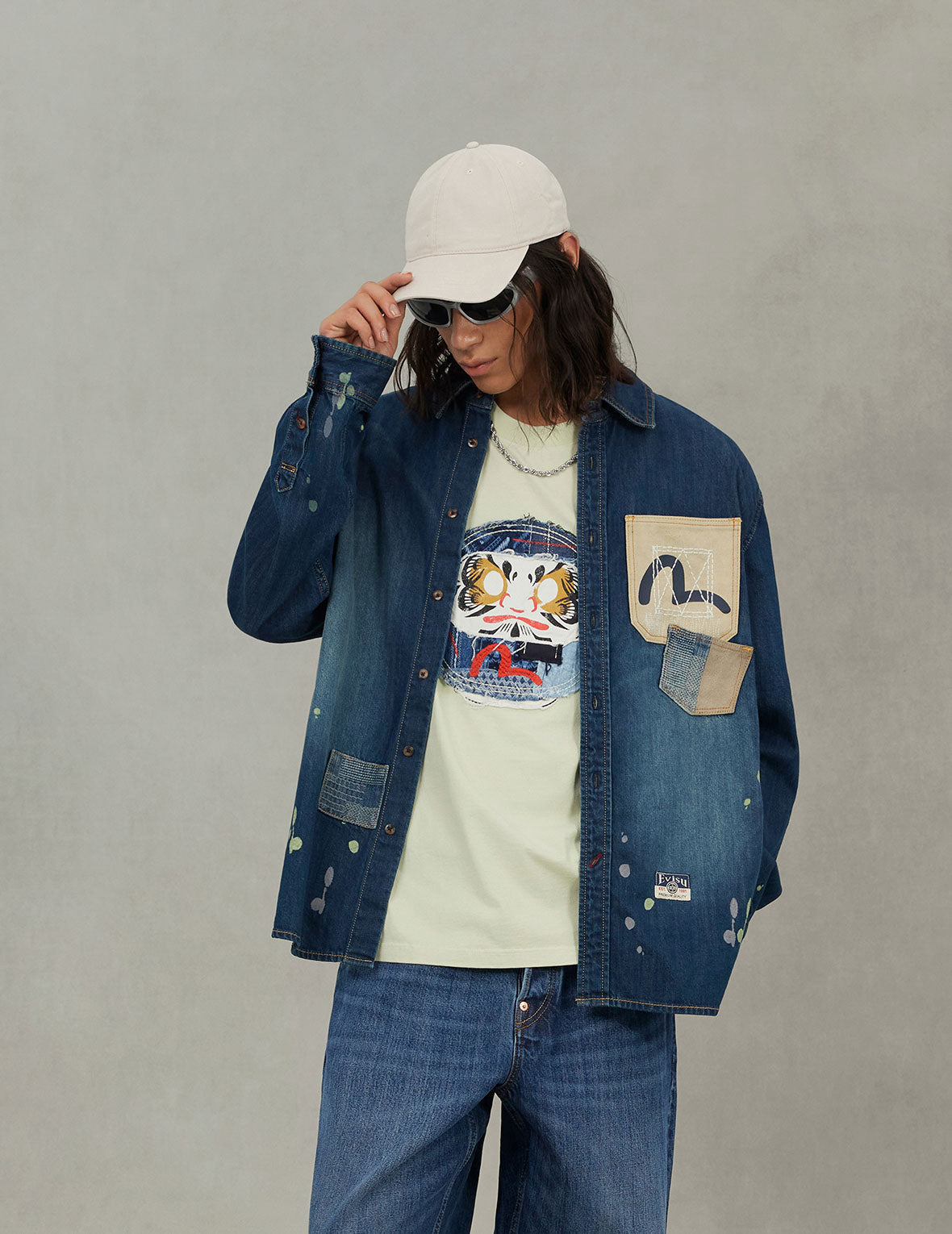 Shshiko Kamon Relax Fit Denim Shirt