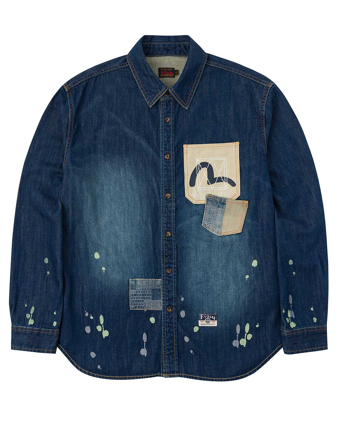 Shshiko Kamon Relax Fit Denim Shirt