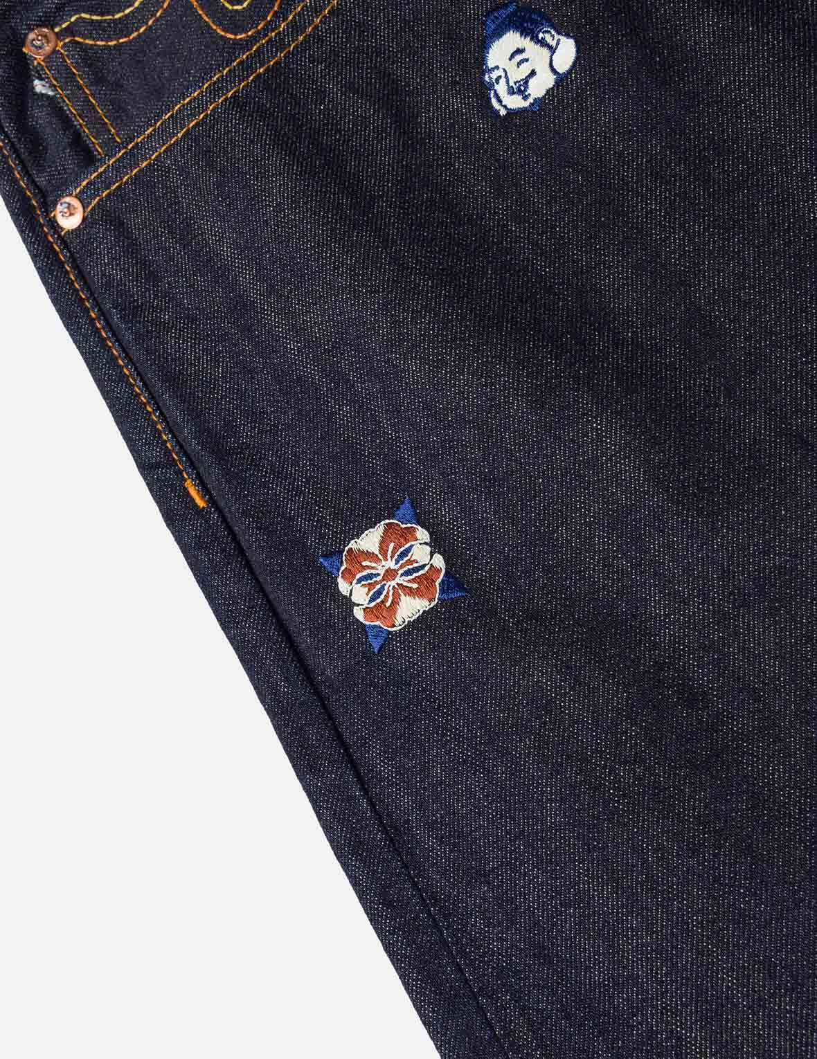 オールオーバーブランド刺繍 レギュラーフィット ジーンズ #2020