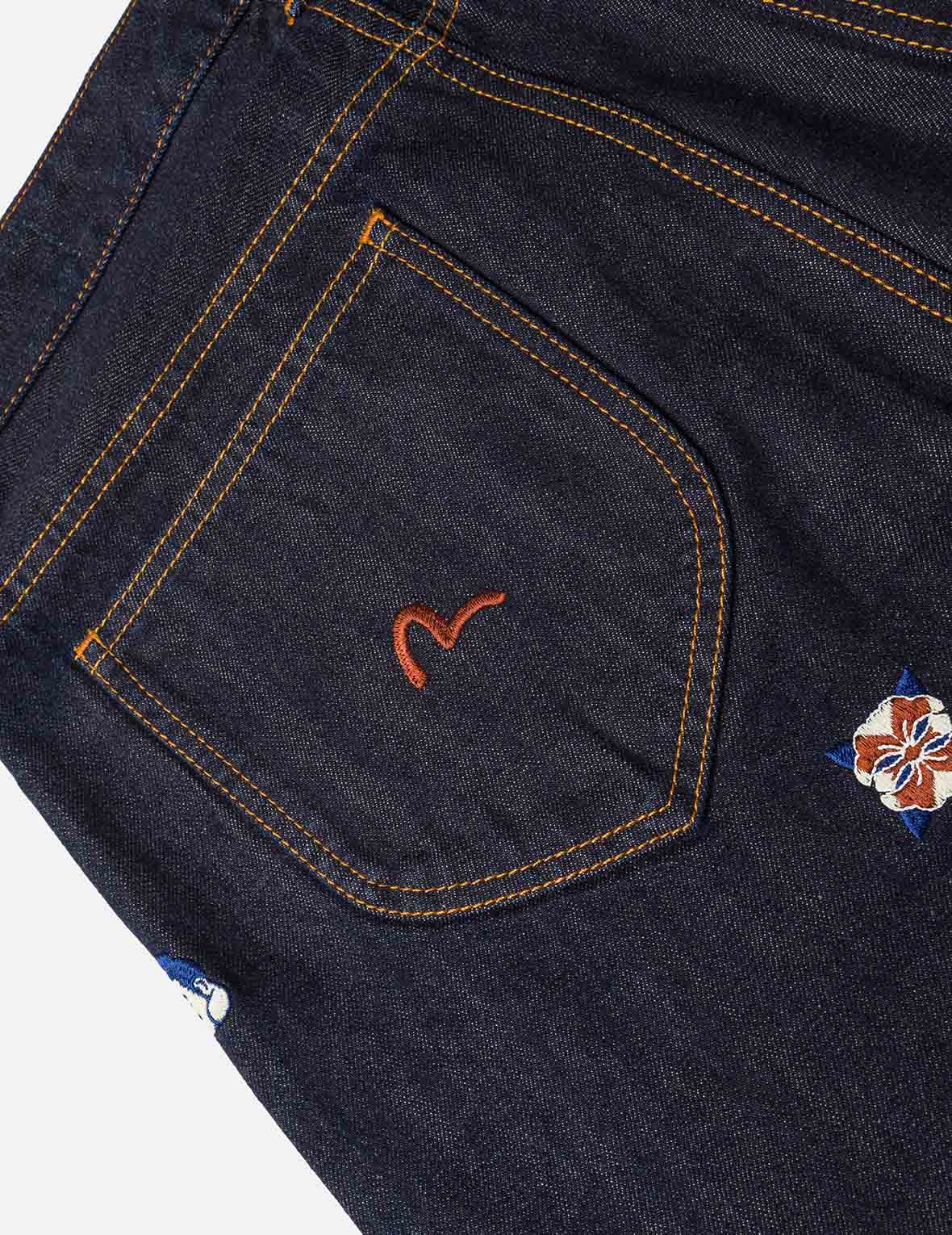 オールオーバーブランド刺繍 レギュラーフィット ジーンズ #2000