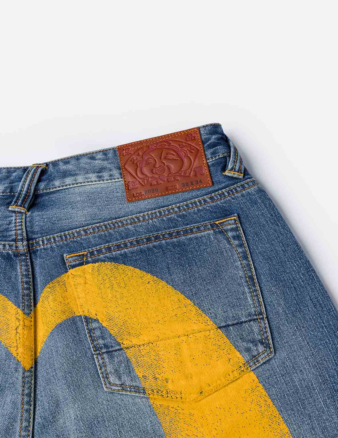 Yellow Daicock Print Regular Fit Jeans #2000