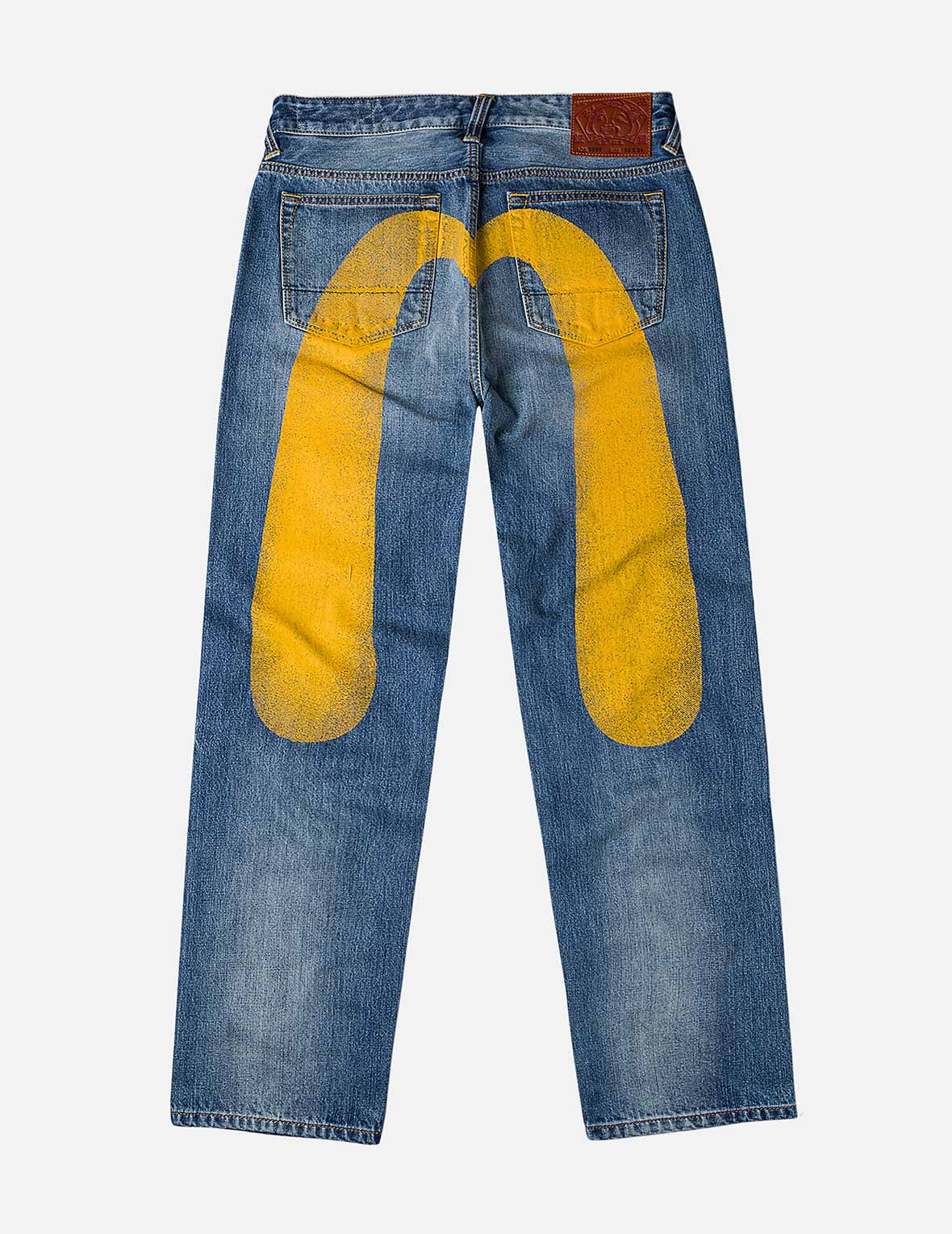 Yellow Daicock Print Regular Fit Jeans #2000