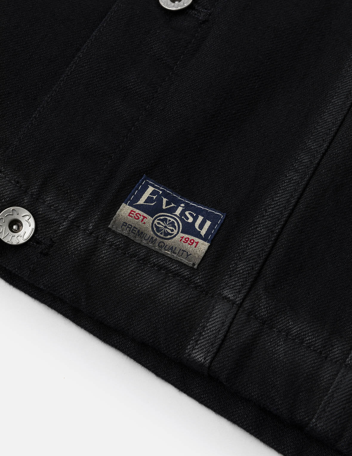 Kamon and Seagull Appliqué Regular Fit Denim Jacket Shirt