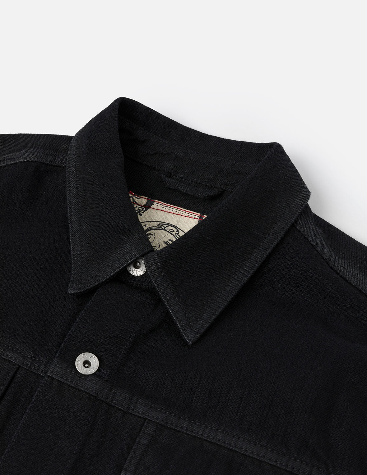 Kamon and Seagull Appliqué Regular Fit Denim Jacket Shirt