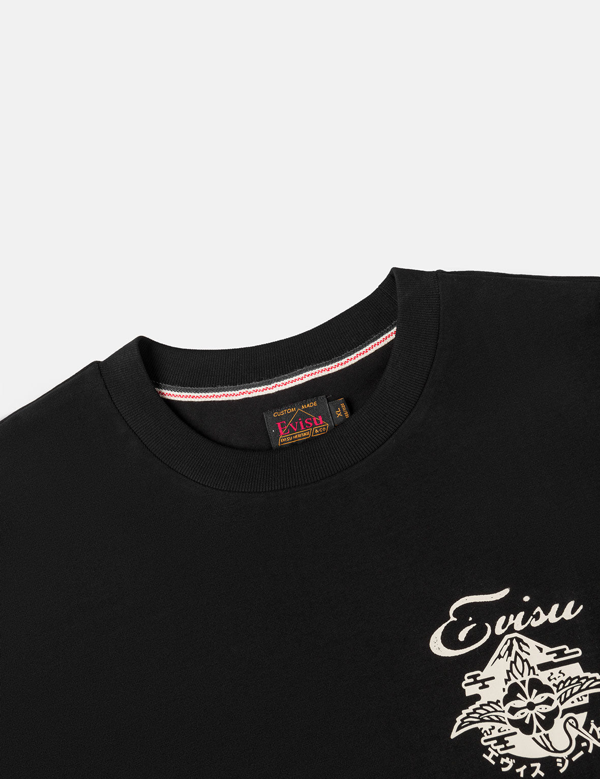 刺し子カモンプリント ファッションフィット2-in-1デザイン長袖Tシャツ