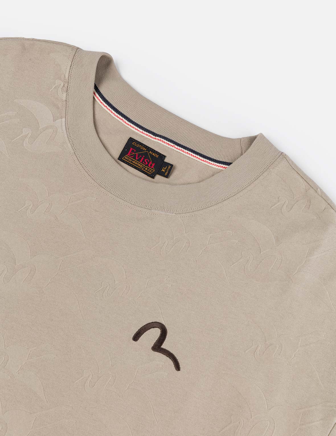 オールオーバーカモメ鶴フロッキープリント リラックスフィット Tシャツ