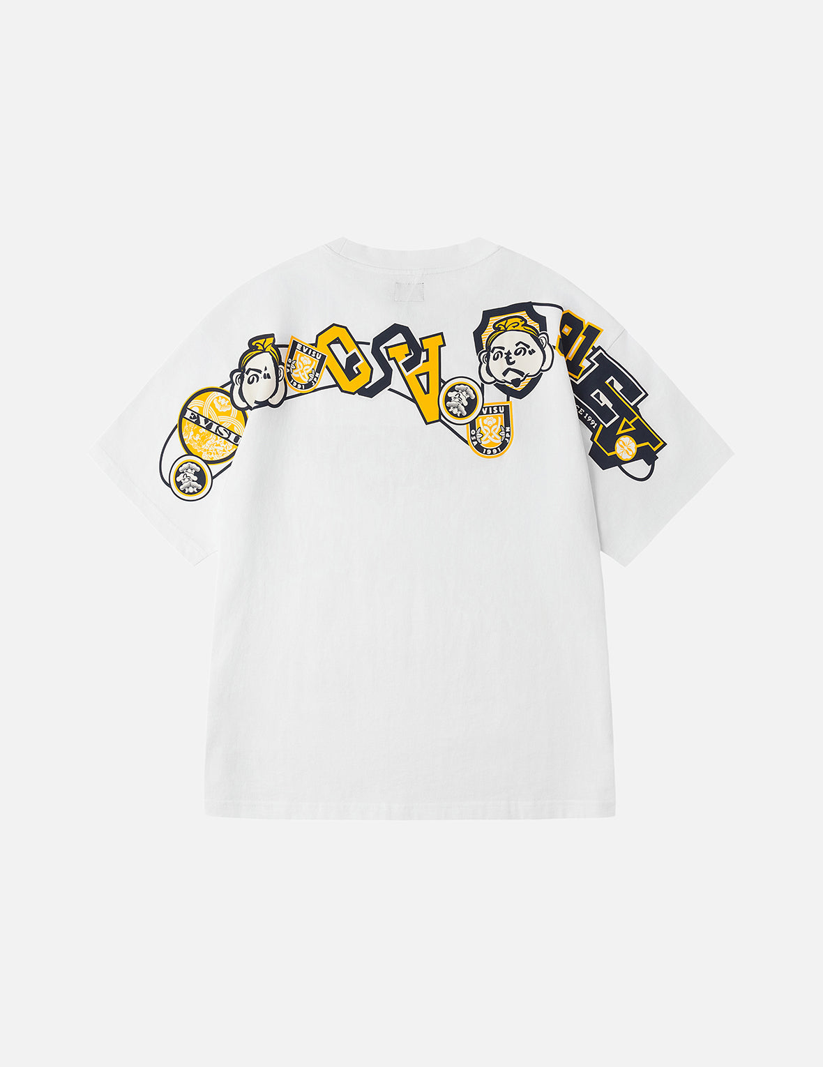 へのへのもへじ仏頭と知恵の輪タグ 大黒プリント リラックスフィット Tシャツ