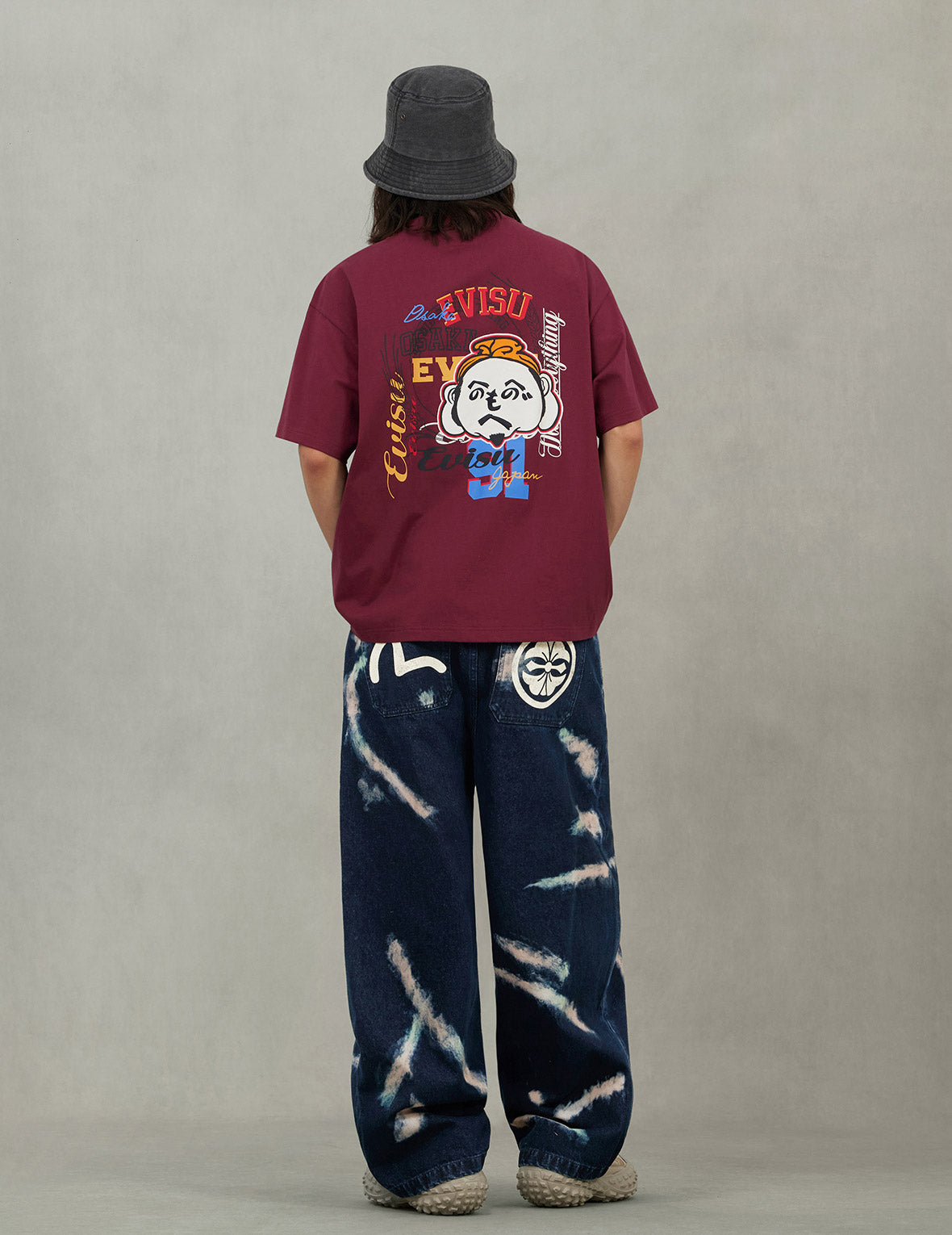 へのへのもへじ仏頭刺繍 リラックスフィット Tシャツ