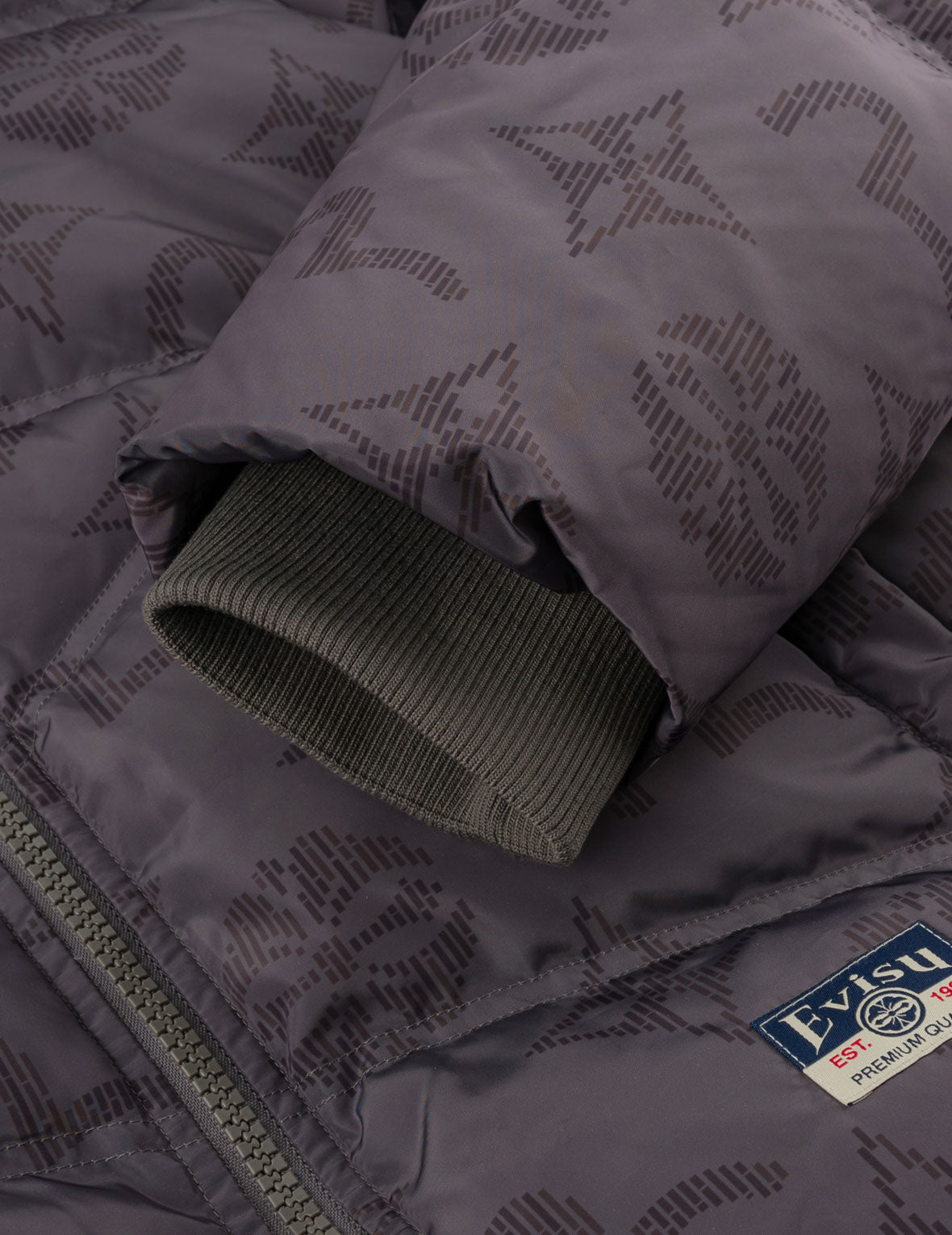 Two-Tone Monogram Hooded Down Jacket