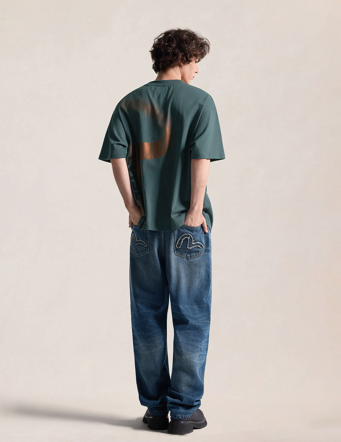 グリッターカモメプリント Tシャツ