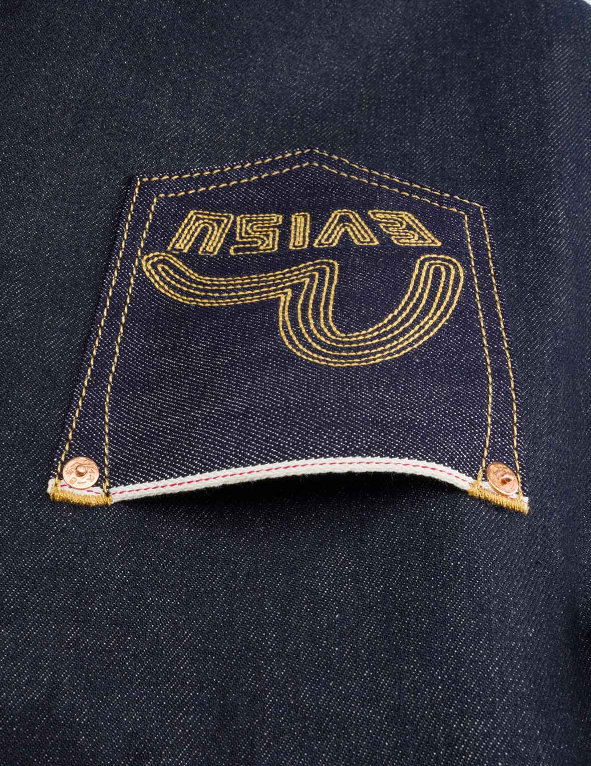 カモメ刺繍デニムトートバッグ