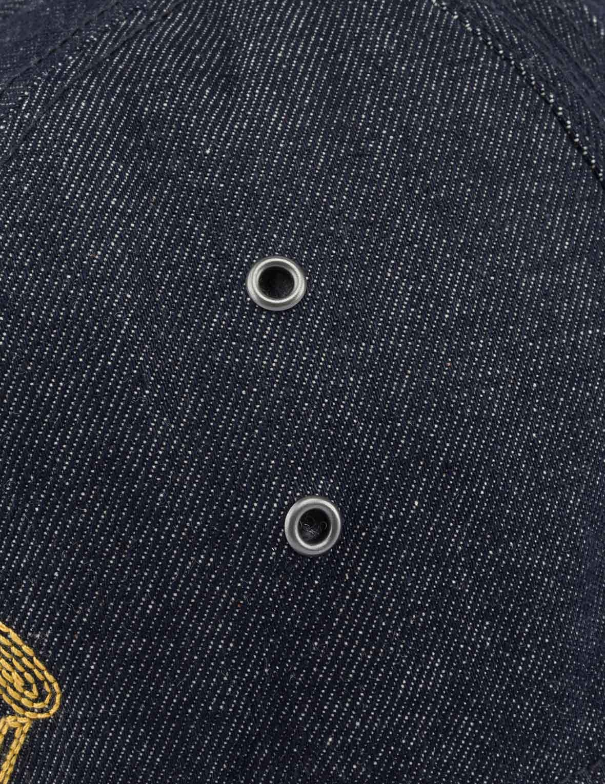ロゴとカモメ刺繍 デニムバケットハット