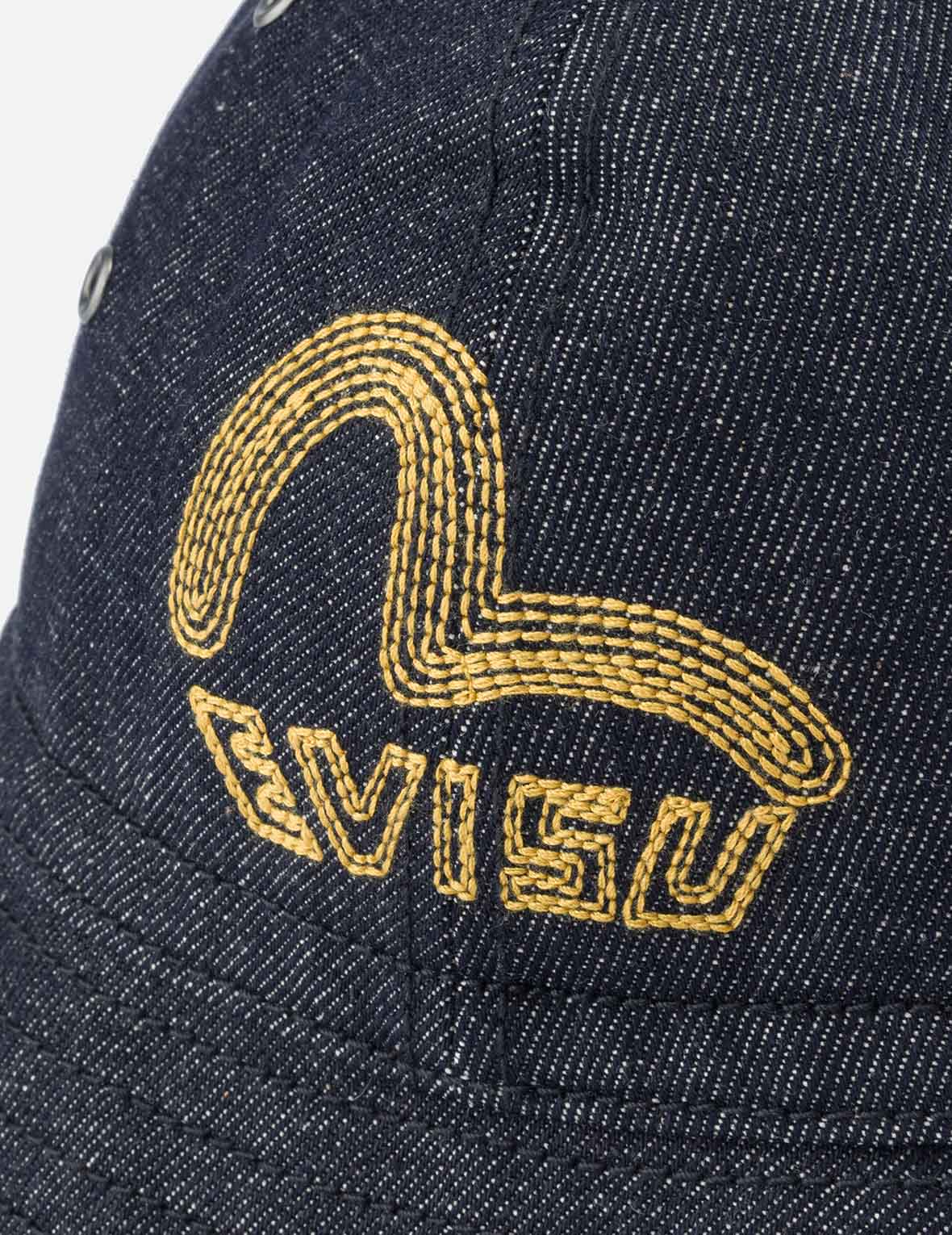 ロゴとカモメ刺繍 デニムバケットハット