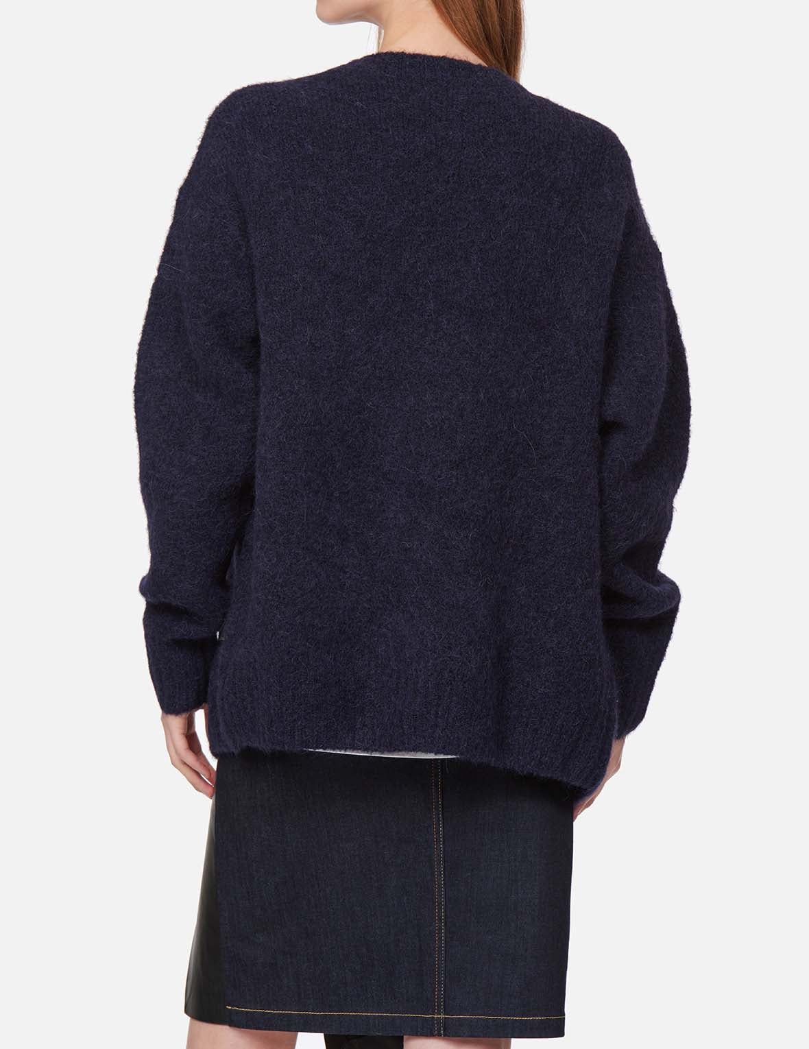 Logo Badge Fluffy Cardigan