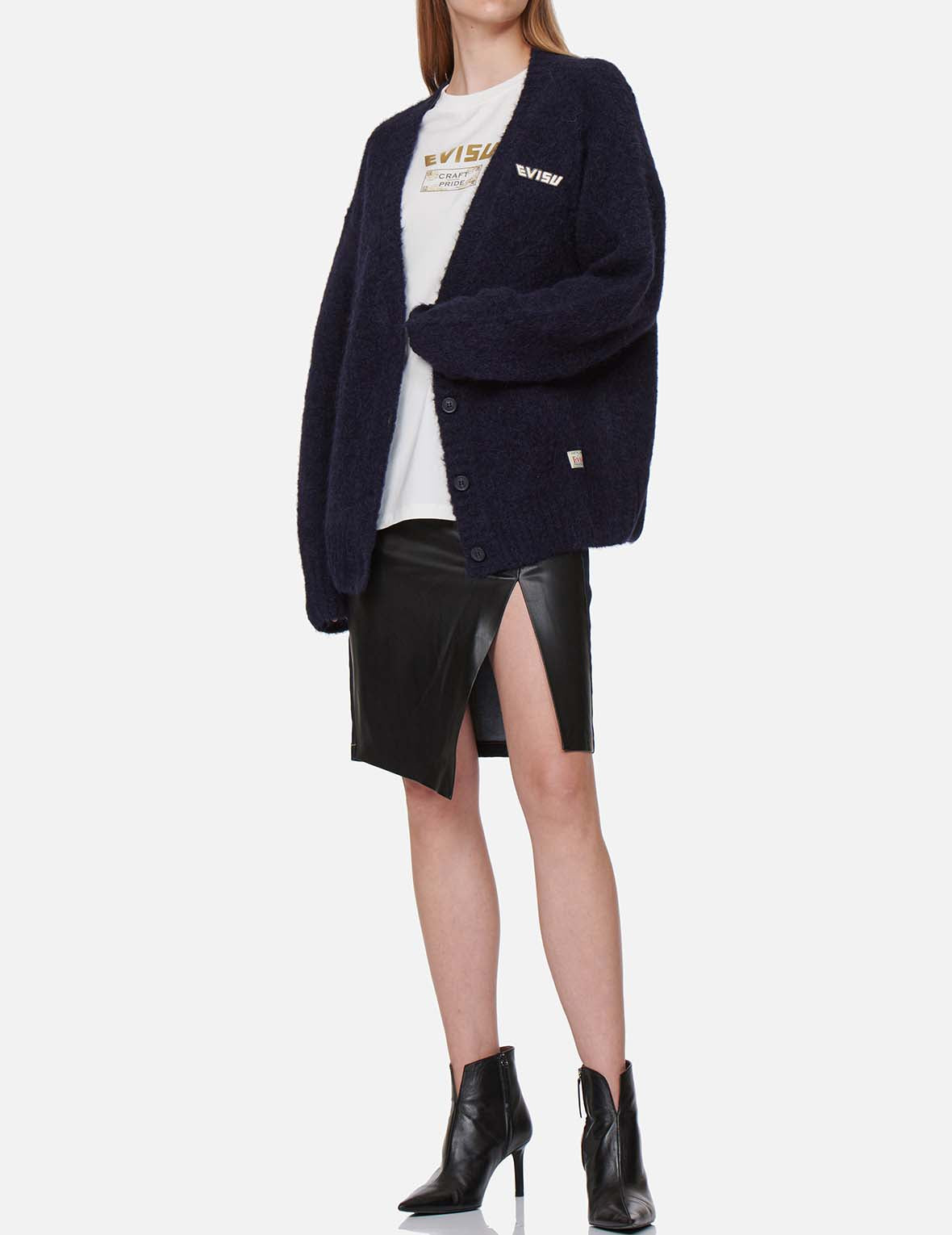 Logo Badge Fluffy Cardigan